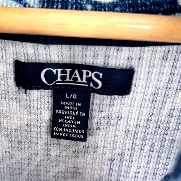 Chaps Cowl Neck Pullover Women's Blue Floral Size Large - Picture 3 of 8